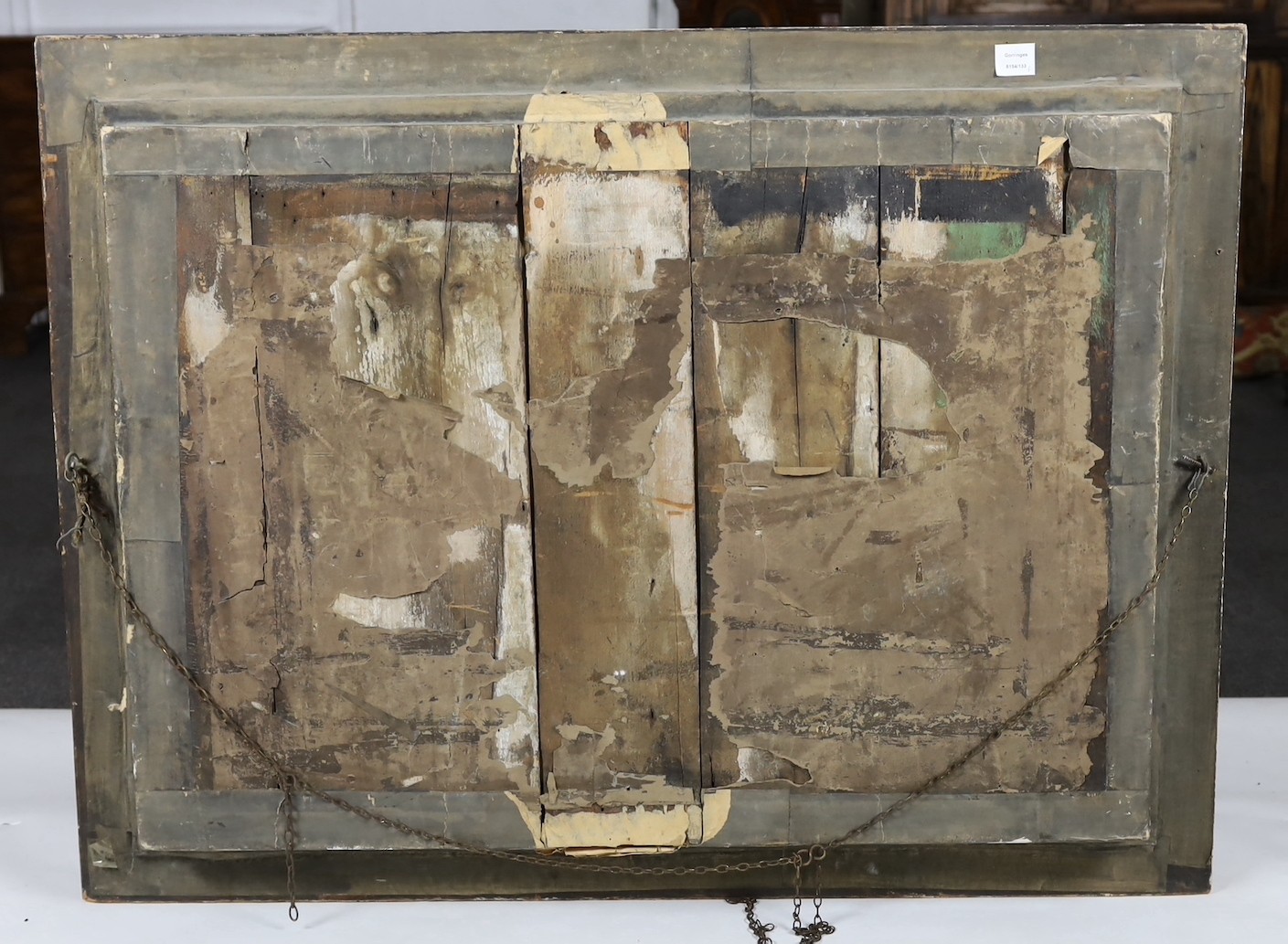 A large framed Victorian cork work panel depicting a view of Scarborough harbour, 93x124cm including frame overall 75 x 105cm